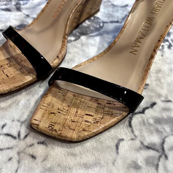 Stuart Weitzman Nudistcurve 50 Cork Ankle Strap Sz 8B - Picture 3 of 7